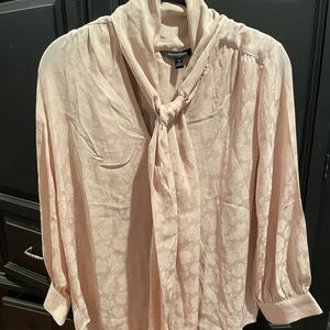 Banana Republic cream tie neck blouse